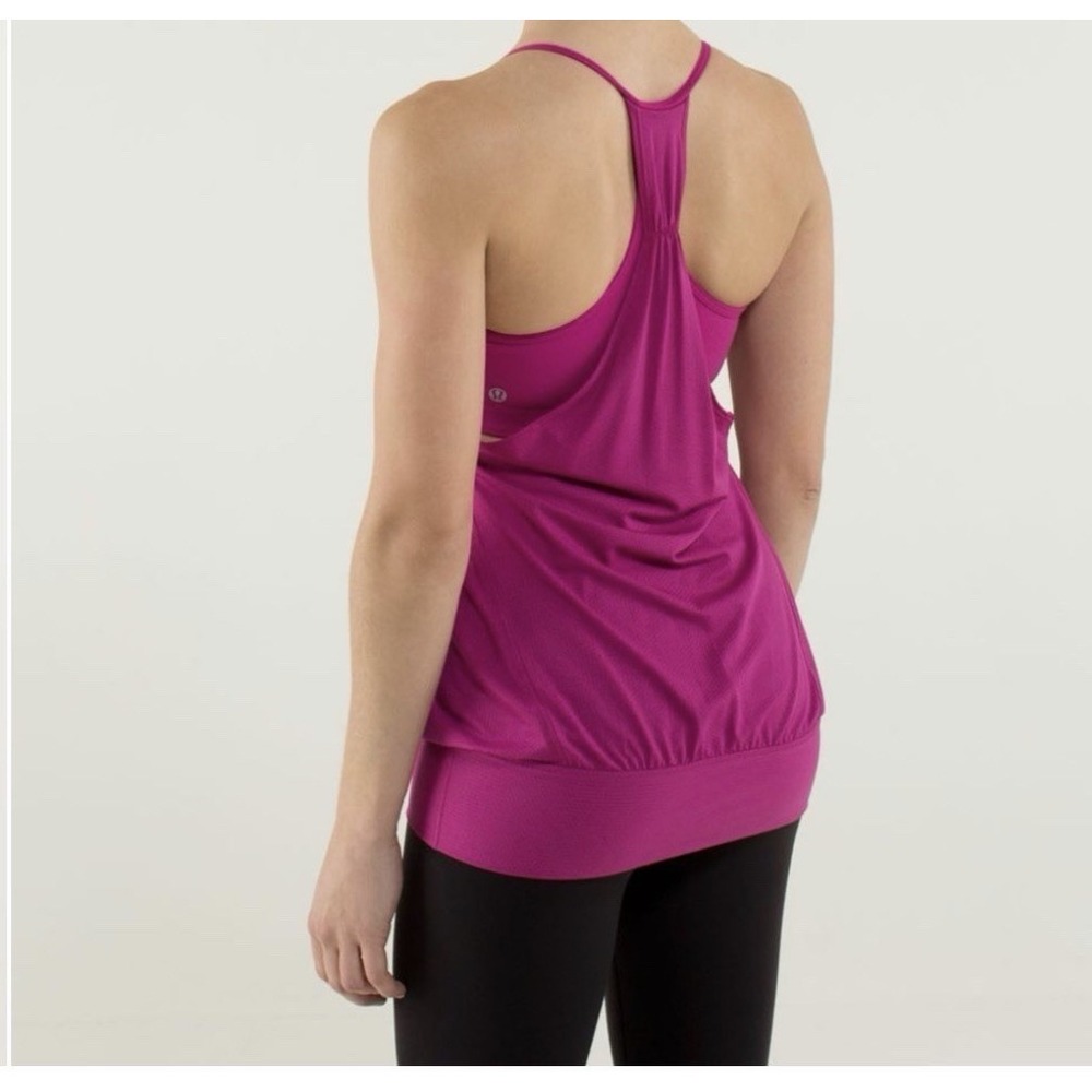 Lululemon No Limits Raspberry Pink sports bra size 6 Premium Workout Tank Top